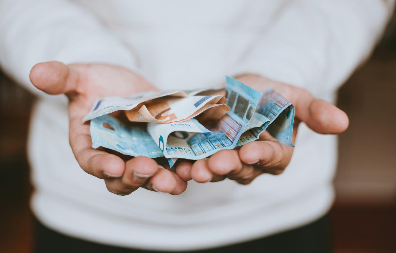 dua uang kertas Euro